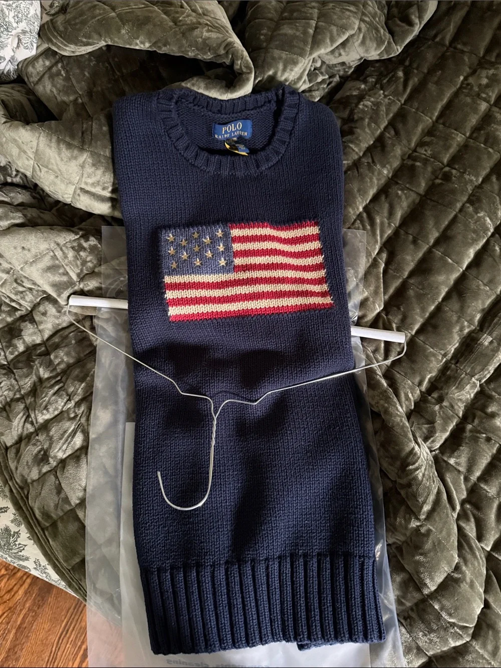 Polo by Ralph Lauren Navy Flag Sweater (BOYS XL- fits woman S/M!) included photo - Picture 6 of 8